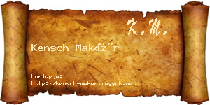 Kensch Makár névjegykártya